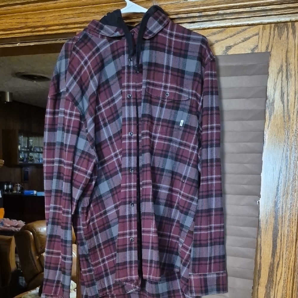 Vans Red and Black Plaid Shirt Jacket